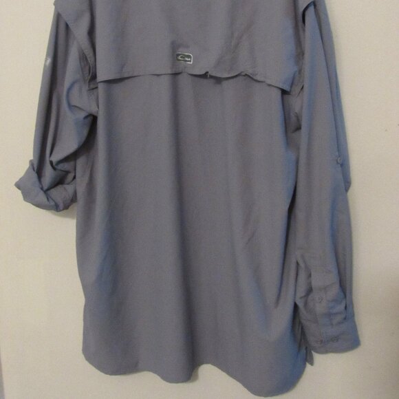 Drake Performance Fishing Shirt Men Large Breatable Vented Lightweight Gray - Picture 4 of 10